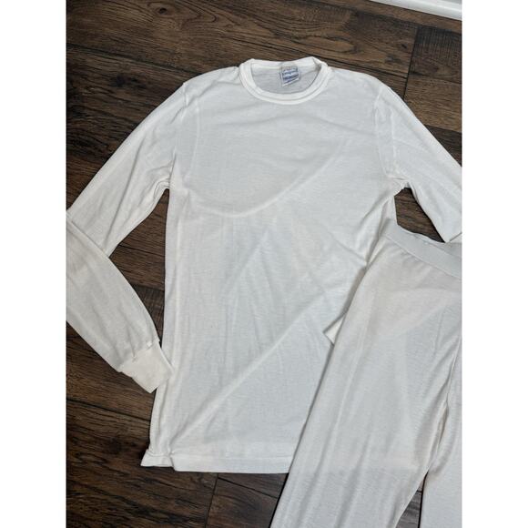 Vintage Patagonia Capilene White Label Base Layer Shirt Pants White Sz Medium - Picture 2 of 9